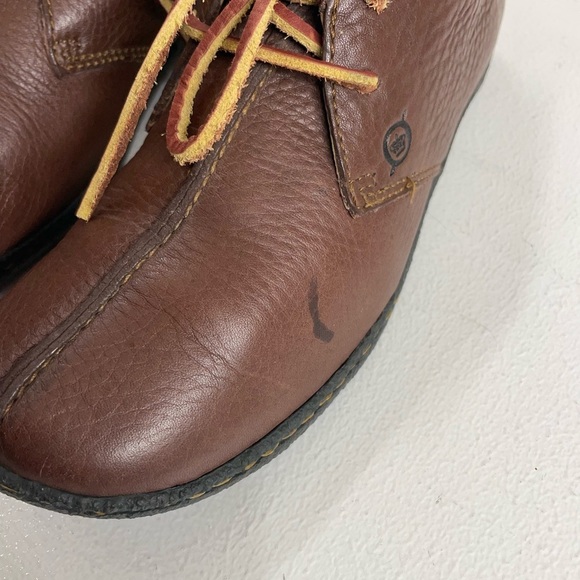 Born Brown Leather Loafers with Textured Finish - Picture 5 of 9